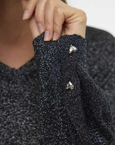 VERO MODA VMILONA LS V-NECK BUTTON PULLOVER BOO