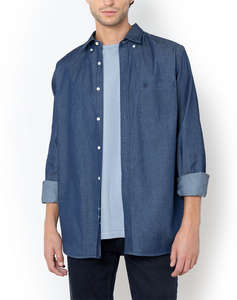 THE BOSTONIANS РИЗА DENIM REGULAR FIT Plain DENIM Button-down Regular Fit