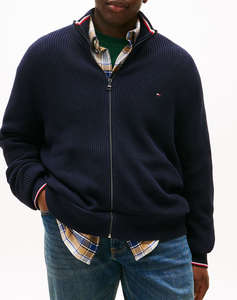 TOMMY HILFIGER BT-RWB RIB ZIP THROUGH-B