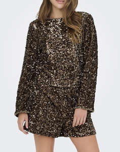 ONLY ONLCONFIDENCE L/S SEQUIN BOW TOP JRS