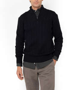 THE BOSTONIANS KNITTING HALF-ZIP REGULAR FIT
