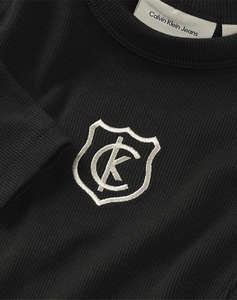 CALVIN KLEIN LS RIB TEE + CREST LOGO