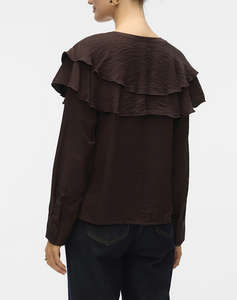 VERO MODA VMLIZZI LS FLOUNCE TOP WVN GA