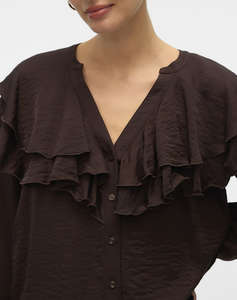 VERO MODA VMLIZZI LS FLOUNCE TOP WVN GA