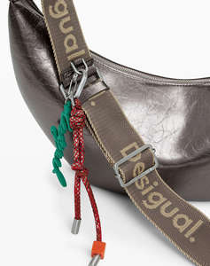 DESIGUAL BAG_HALF LOGO ZANTE DARK SILVER WOMENS BAG