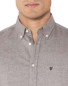 THE BOSTONIANS РИЗА REGULAR FIT Plain FLANNEL Button-down Regular Fit