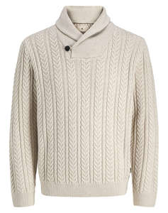 JACK&JONES JPRBLUSEAN KNIT CABLE SHAWL NECK