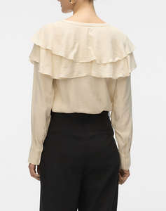 VERO MODA VMLIZZI LS FLOUNCE TOP WVN GA