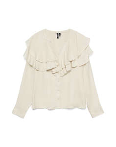VERO MODA VMLIZZI LS FLOUNCE TOP WVN GA