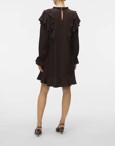 VERO MODA VMLIZZI LS SHORT FLOUNCE DRESS WVN GA