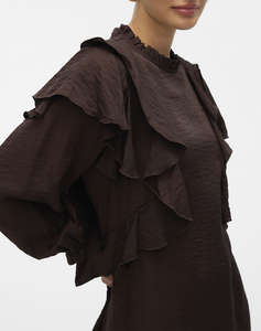 VERO MODA VMLIZZI LS SHORT FLOUNCE DRESS WVN GA