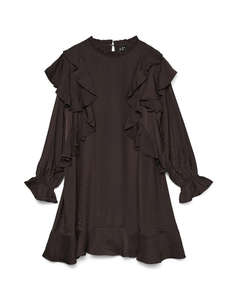 VERO MODA VMLIZZI LS SHORT FLOUNCE DRESS WVN GA