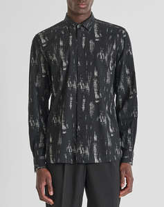 ANTONY MORATO MMSL00614FA430650 MIN OF 6 SHIRT BARCELONA REGULAR STRAIGHT FIT IN PRINTED COTTON VISCOSE BLEND FABRIC WITH LOGOED METAL BADGE МЪЖКА ТЕНИСКА