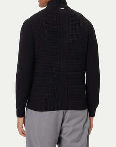 GUESS LS WAFFLE ZIP RYDER CARDIGAN KNITTED MENS