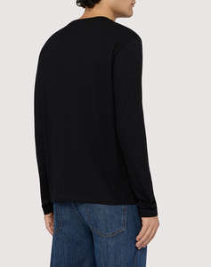 TRUSSARDI T-SHIRT REGULAR FIT A MANICHE LUNGHE CON STAMPA TRUSSARDI