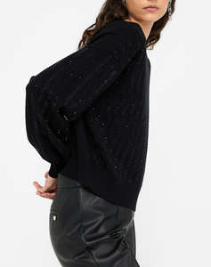 LIU JO BLACK_CF5M12_MAGLIA CHIUSA M/L ДАМСКА БЛУЗА