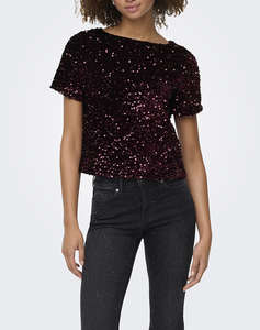 ONLY ONLANIKA SS SEQUINS BOAT TOP WVN