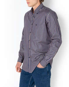 THE BOSTONIANS РИЗА ACORN TWILL REGULAR FIT Stripe TWILL Button-down Regular FIT