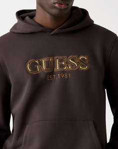 GUESS HOODED BASIC SWEATSHIRT MENS SWEATSHIRT