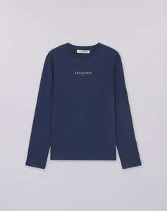 TRUSSARDI T-SHIRT REGULAR FIT A MANICHE LUNGHE CON STAMPA TRUSSARDI
