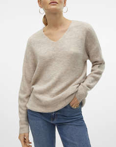 VERO MODA VMCREWLEFILE LS V-NECK BLOUSE NOOS