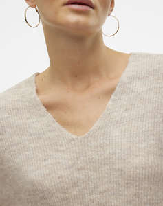 VERO MODA VMCREWLEFILE LS V-NECK BLOUSE NOOS