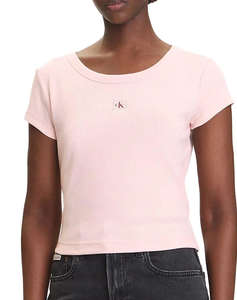 CALVIN KLEIN JEANS A- WOVEN LABEL 2X2 RIB BABY TEE