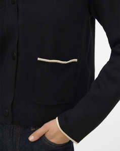 VERO MODA VMGOLD LS V-NECK CONTRAST CARDIGAN