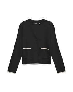 VERO MODA VMGOLD LS V-NECK CONTRAST CARDIGAN