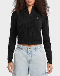 GUESS JEANS GJ LS HALF ZIP CABLE SWTR ДАМСКИ ПУЛОВЕР