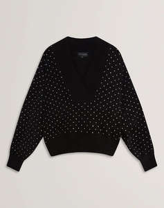 TED BAKER ALIISEE V Neck Hot Fix Jumper