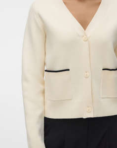 VERO MODA VMGOLD LS V-NECK CONTRAST CARDIGAN