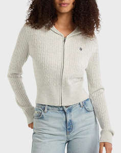 GUESS JEANS GJ LS CABLE HOODIE CARDI ДАМСКА ЖИЛЕТКА