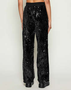 GUESS SEQUINS WIDE LEG PANTS WOMENS PANTS