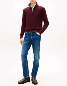 TOMMY HILFIGER PIMA ORG CTN CASHMERE ZIP MOCK