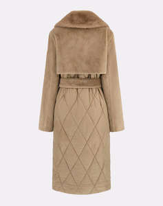 GUESS JOLE FAUX FUR MIX NYLON COAT ДАМСКО ПАЛТО