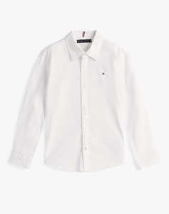 TOMMY HILFIGER SOLID STRETCH POPLIN SHIRT L/S