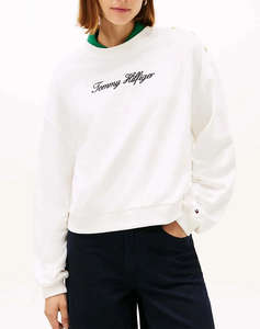 TOMMY HILFIGER GOLD BTN SCRIPT TERRY SWTSRT