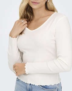ONLY ONLINA LIFE L/S V-NECK TOP JRS
