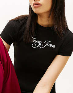 TOMMY JEANS TJW SLIM ESS LOGO 1 RIB TEE EXT