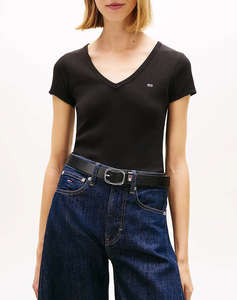 TOMMY JEANS TJW SLIM ESSENTIAL RIB V SS