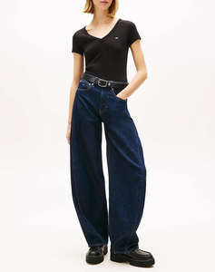 TOMMY JEANS TJW SLIM ESSENTIAL RIB V SS