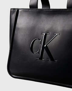 CALVIN KLEIN RAISED CK MEDIUM TOTE