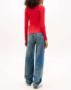 TOMMY JEANS TJW SLIM ESSENTIAL RIB V LS