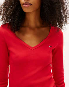 TOMMY JEANS TJW SLIM ESSENTIAL RIB V LS