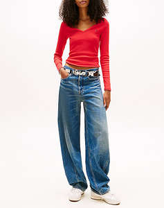 TOMMY JEANS TJW SLIM ESSENTIAL RIB V LS