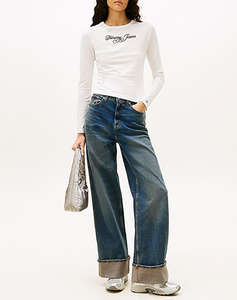 TOMMY JEANS TJW SLIM ESSENTIAL LOGO 1 LS TEE