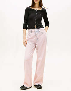 TOMMY JEANS TJW SLIM RIB SNAP BUTTON LS