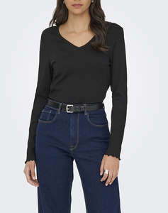 ONLY ONLINA LIFE L/S V-NECK TOP JRS