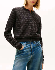 TOMMY JEANS TJW AOP CROP CREW CARDIGAN
